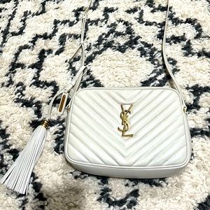 Saint Laurent Lou Quilted Crossbody in Blanc Vintage